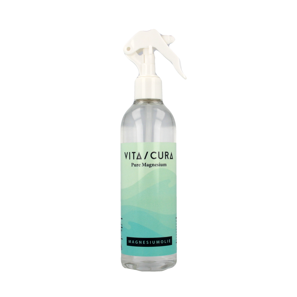 Vitacura Magnesium Oil 300ml bottle for body care, with a clear view of the label and nozzle for application.
