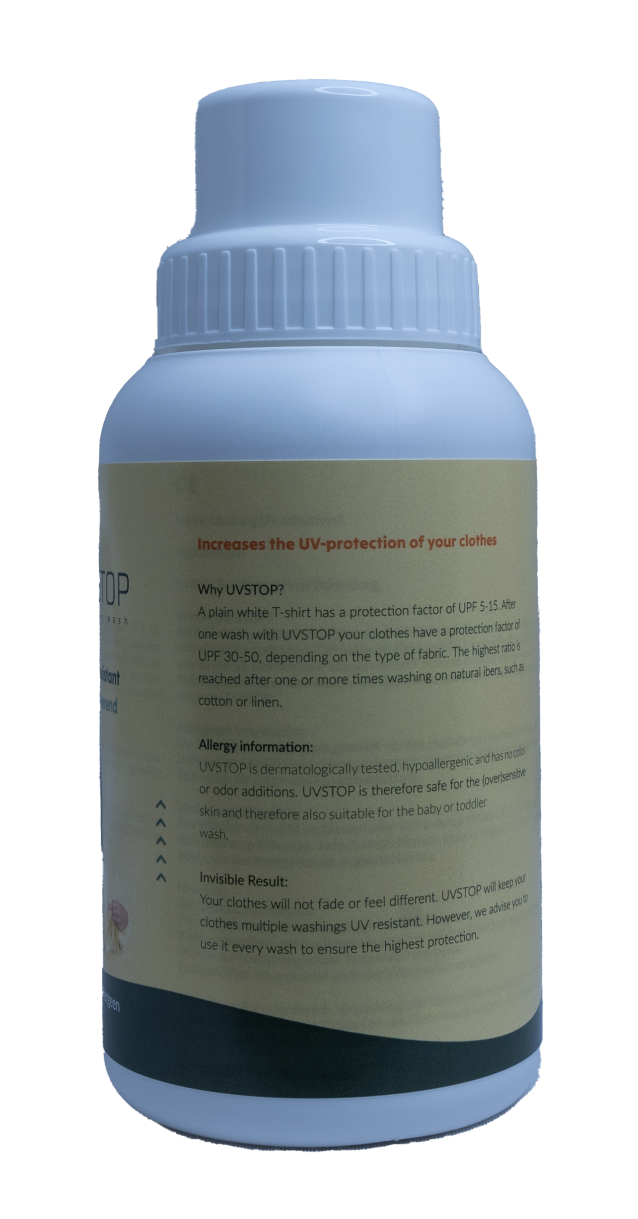 UN-Stop UV Stop 250ml laundry detergent bottle, showing label with product name and brand, for effective stain removal.