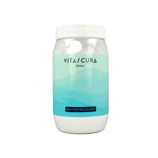 Vitacura bad en douche zuiveringszout 1 kilogram box, natural cleaning and bath product with brand label visible