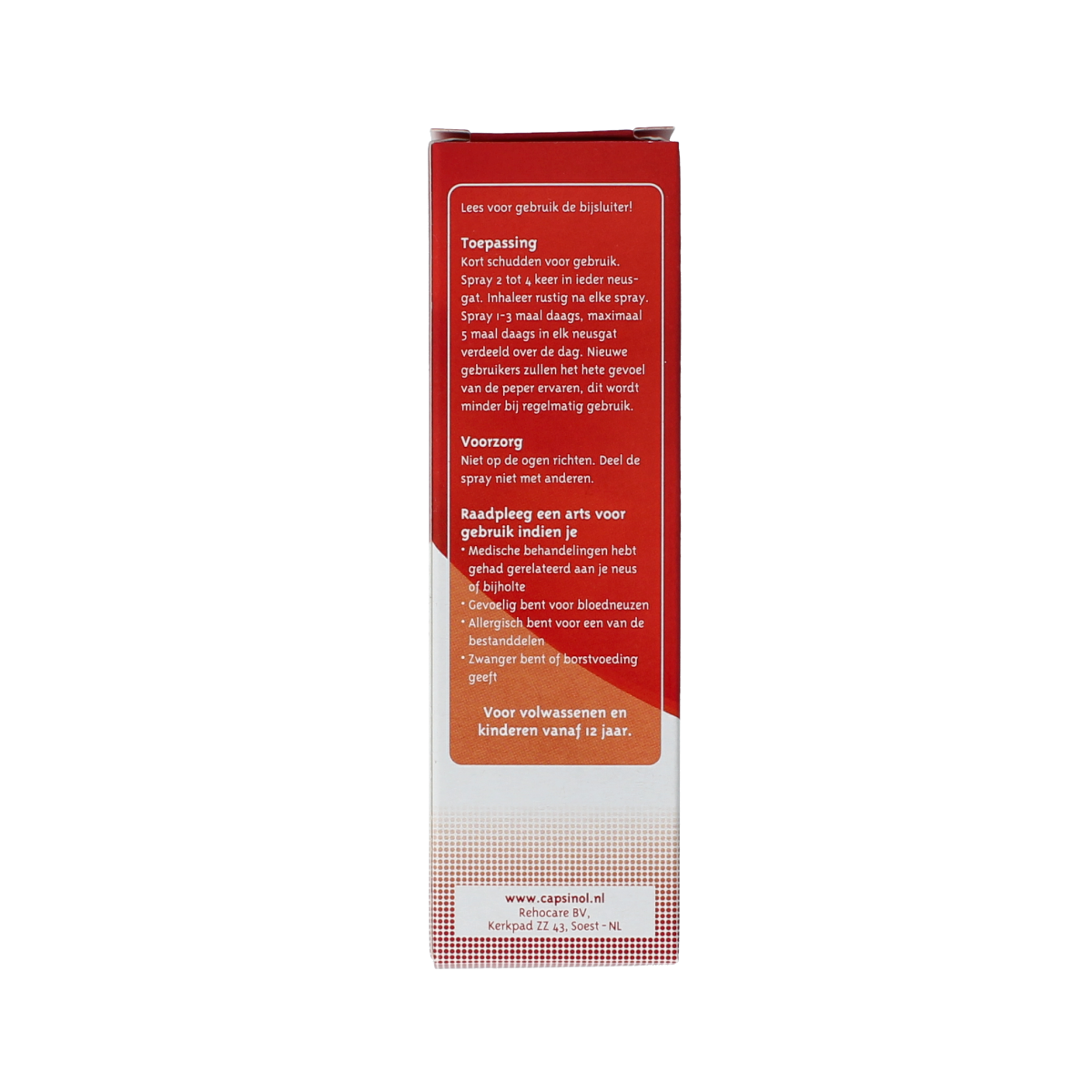 Capsinol original nasal spray in 20ml bottle, nasal care and inhalation product with a white and blue packaging design.