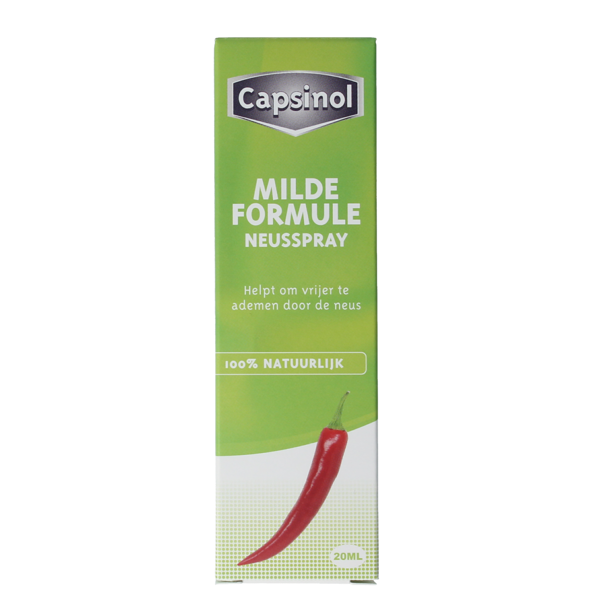 Capsinol Milde neusverzorging en inhalatie spray in 20ml bottle, nasal care and inhalation product from Capsinol.