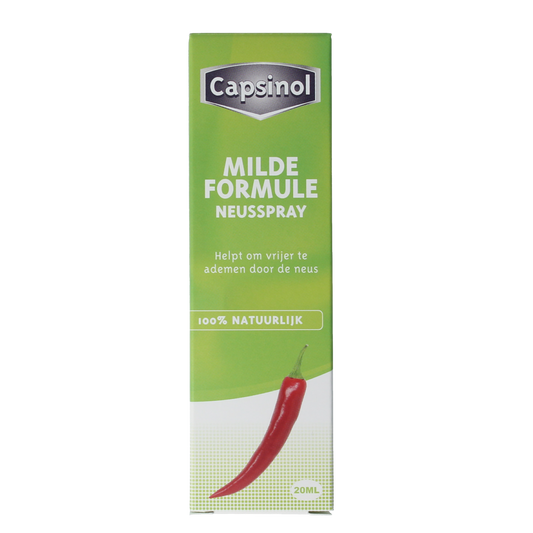 Capsinol Milde neusverzorging en inhalatie spray in 20ml bottle, nasal care and inhalation product from Capsinol.