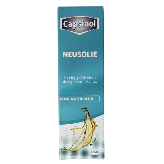 Capsinol Neusolie 20ml bottle, nasal care and inhalation product with natural herbal ingredients for nasal relief.