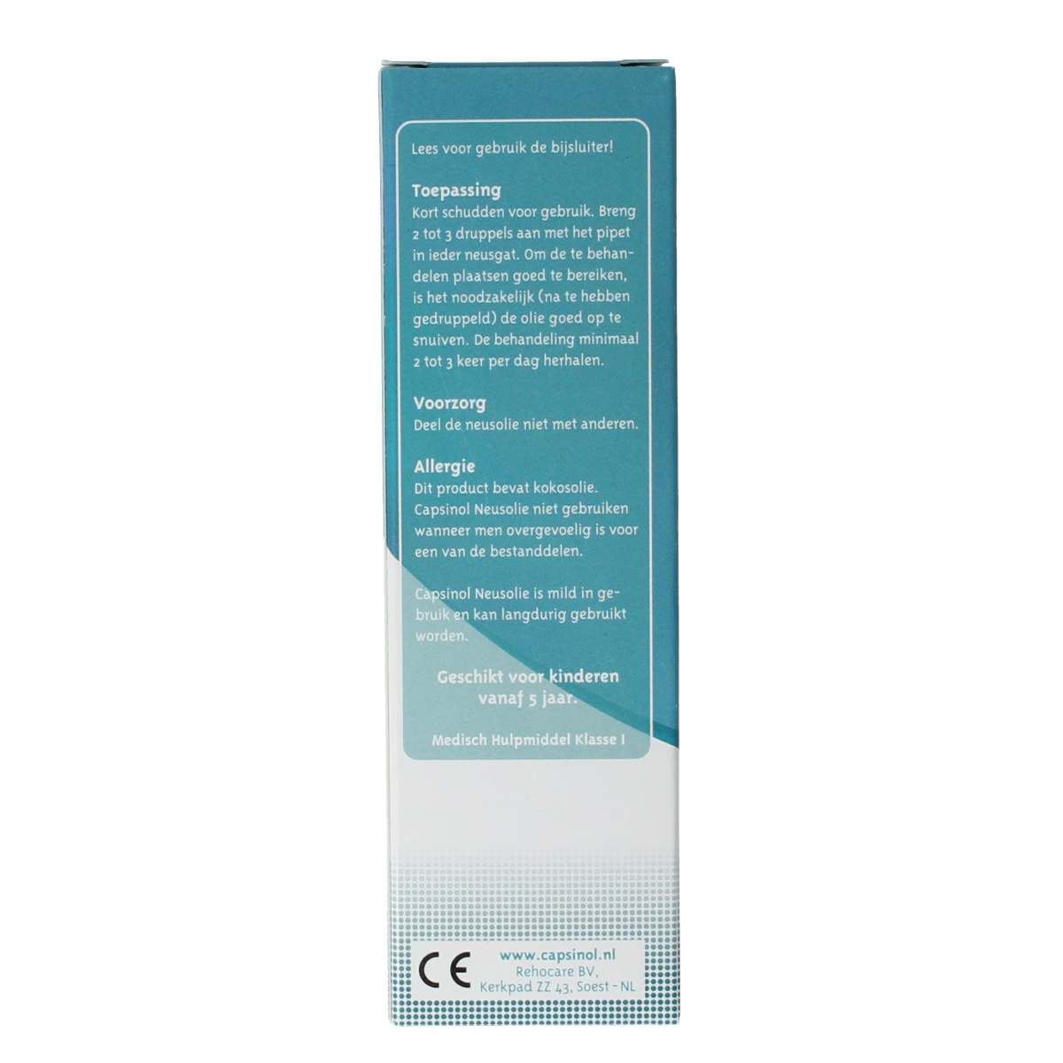 Capsinol Neusolie 20ml bottle, nasal care and inhalation product, natural remedy for nasal congestion and breathing support.