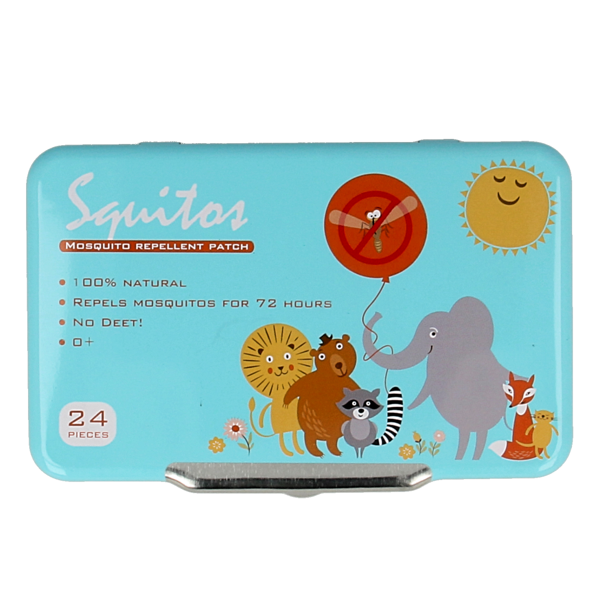 Squitos Lemon Eucalyptus Citronella Geurstickers for insect bites and mosquito protection, pack of 24 stickers, natural scent.