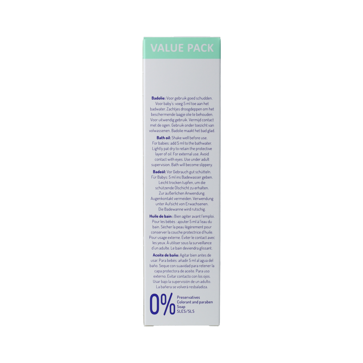 Inoli Badolie intensief vettend 200ml, a nourishing skin oil in a clear bottle with a white cap, designed for gentle skin care.