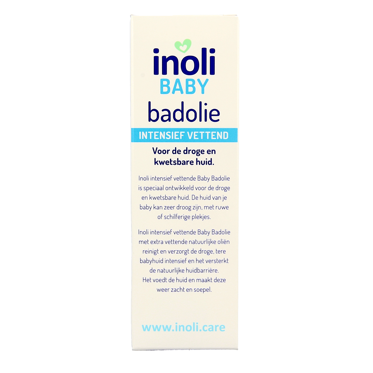 Inoli Badolie Intensief vettend 100ml bottle for bath and shower, featuring a sleek design and natural ingredients.