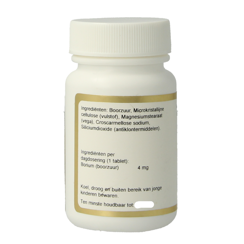Vital Cell Life Boron 4mg mineral tablets, 100 count, showing the supplement bottle with tablets inside.