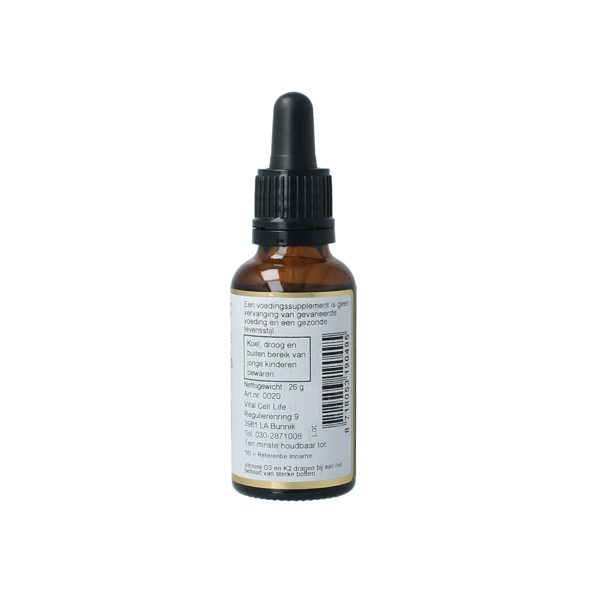 Vital Cell Life Vitamine D3 & K2 druppels 30.00 Milliliter