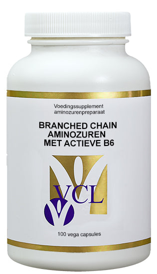 Vital Cell Life branched chain amino acids and B6 vegetarian capsules, dietary supplement in clear capsule form