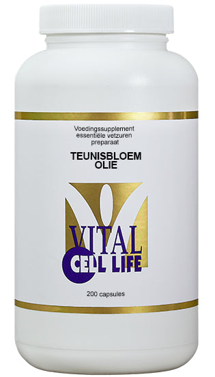 Vital Cell Life Primomil teunisbloemolie 1000mg softgels, a dietary supplement with evening primrose oil.