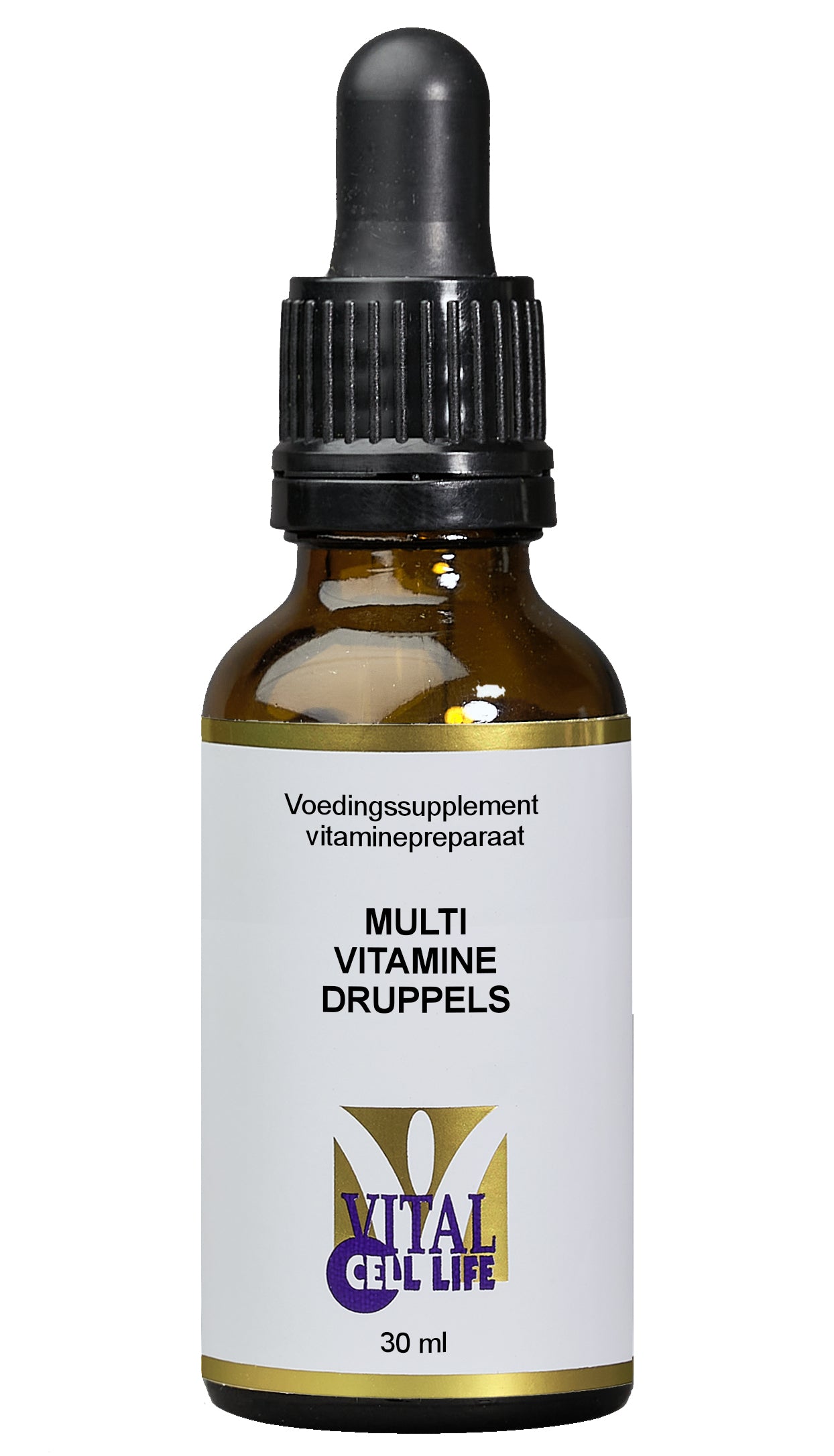 Vital Cell Life Multi Vitamin drops in a 30ml bottle, showing the product label and dropper for daily supplement intake.
