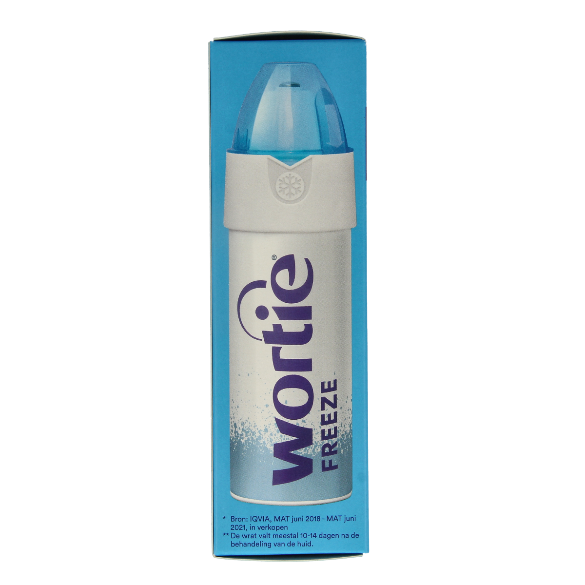 Wortie Wrattenverwijderaar cool 50ml, a body care product with a blue cap and applicator for wart removal.