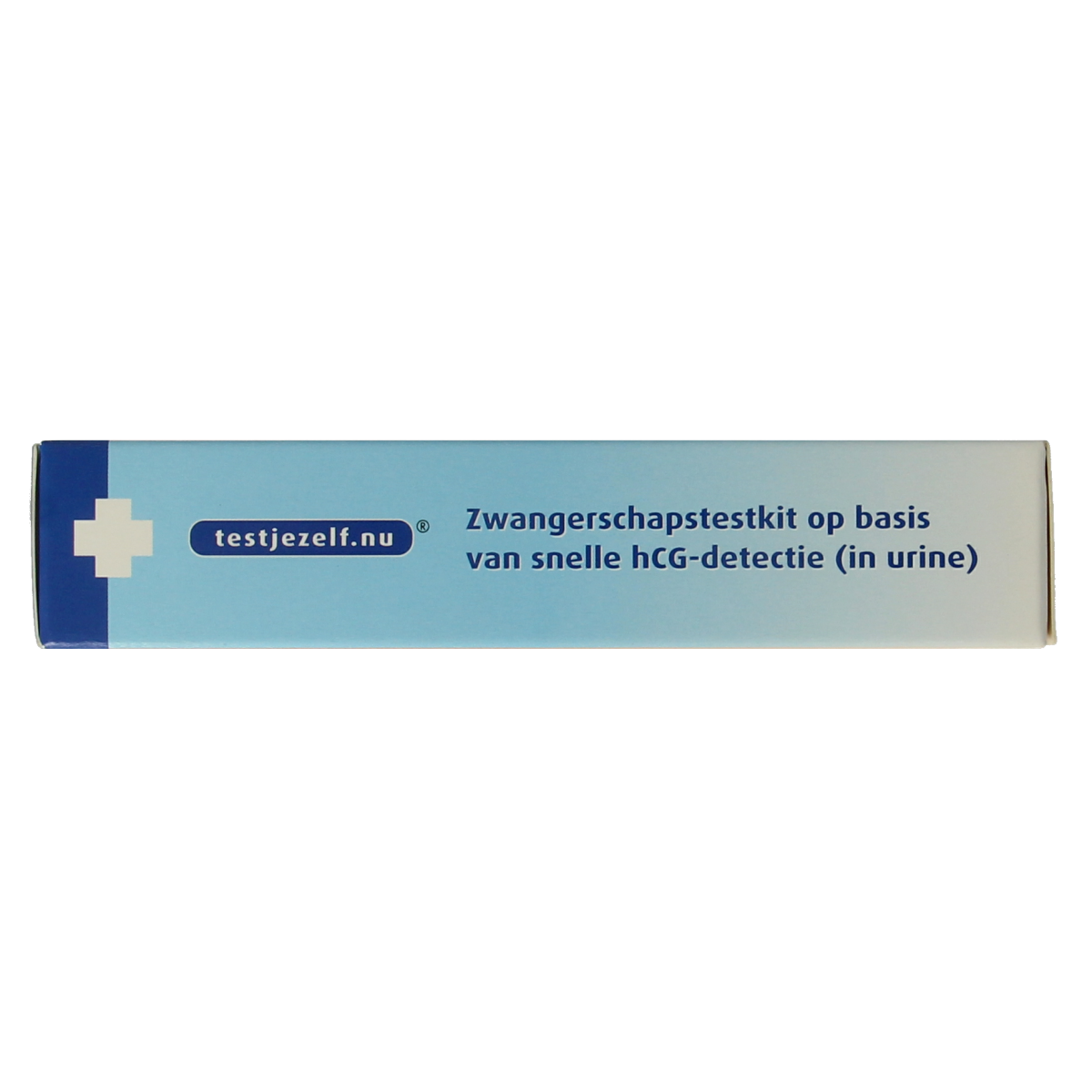 Testjezelf.nu zwangerschapstest cassette pack with 3 pregnancy test kits, showing the individual test cassettes in the image.