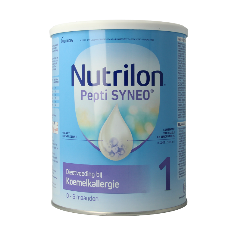 Nutrilon Pepti Syneo 1 baby and toddler formula in an 800g container, featuring the product packaging with branding and label details.
