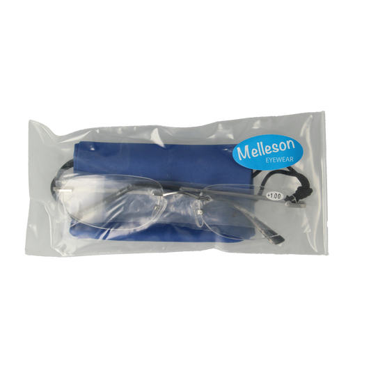 IBD Leesbril universeel randloos +1.00 dioptrieën, optiek, single pair, clear lightweight reading glasses.