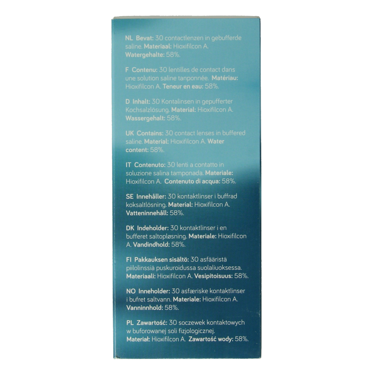 Unicare Daglenzen -5.75 contact lenses in a box with 30 pairs, designed for optical use, shown in the image.