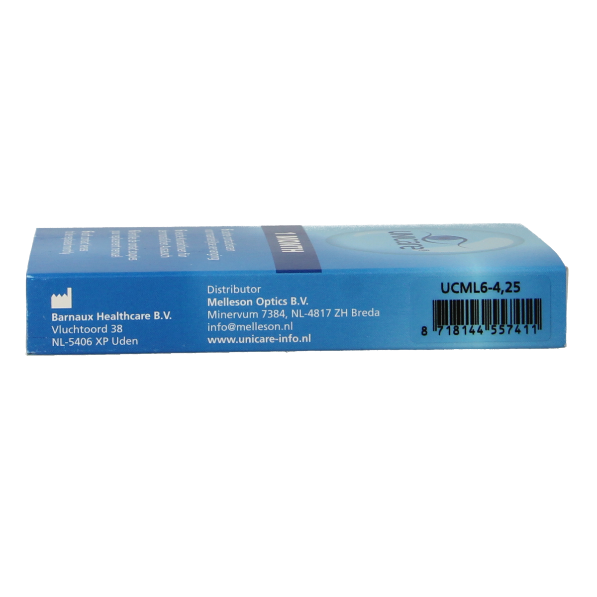 Unicare contact lenses -4.25 diopters, 6-pack, optical product for vision correction, displayed in a clear image.
