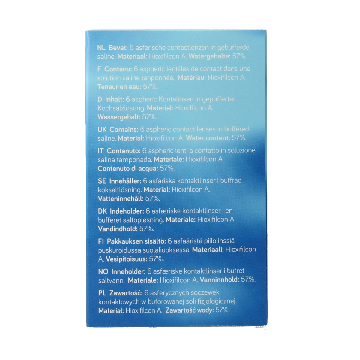 Unicare contact lenses -0.50 diopters, pack of 6, for vision correction, shown in the image.