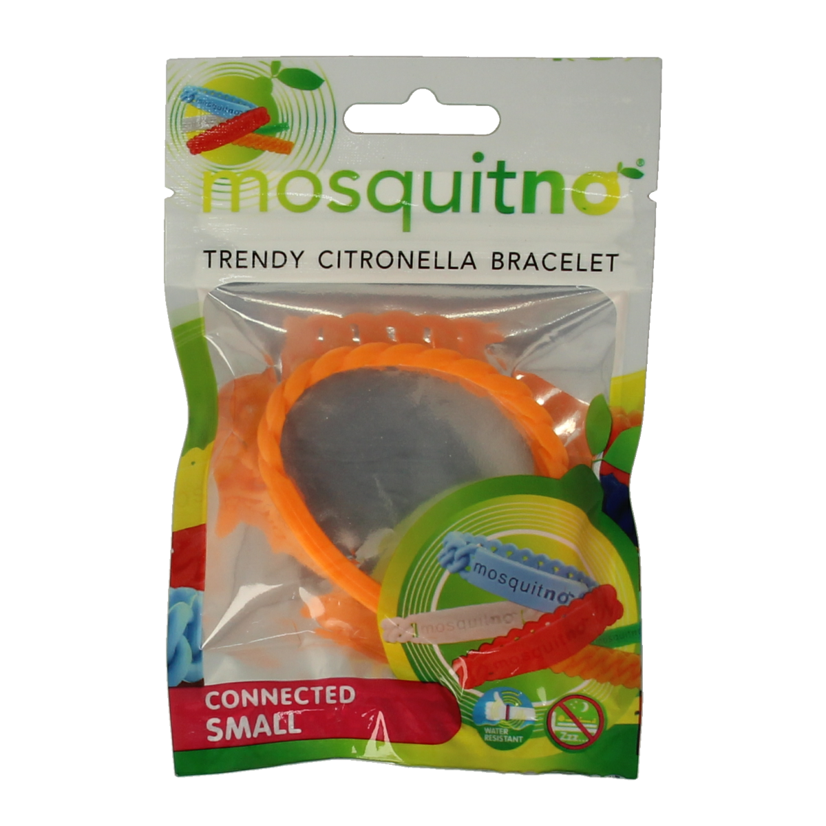 Mosquitno kid's insect repellent bracelet for mosquito bites, shown in a colorful, adjustable design for children.
