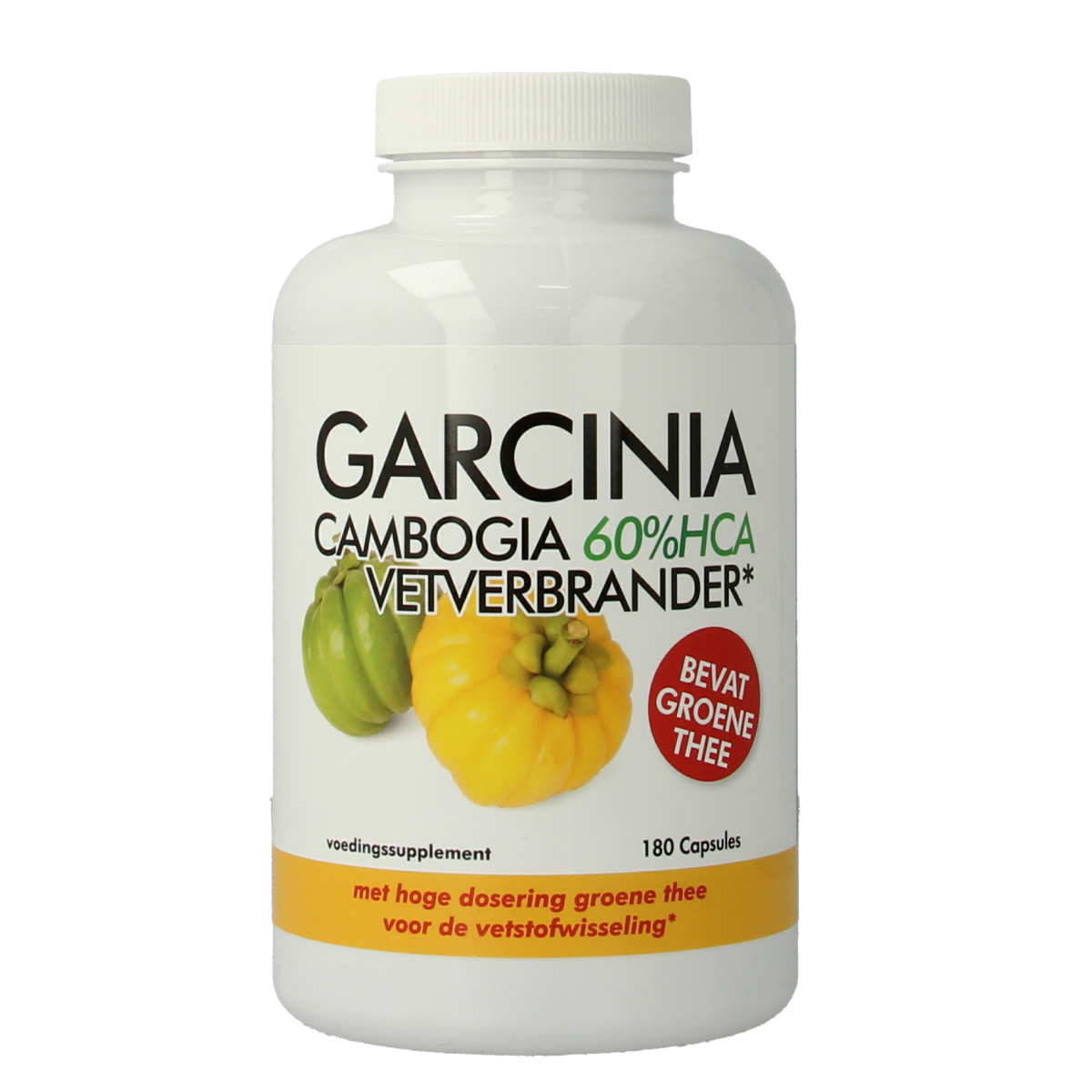 Natusor Garcinia Cambogia capsules with 60% HCA, herbal supplement for weight management, 180 capsules shown in the image.