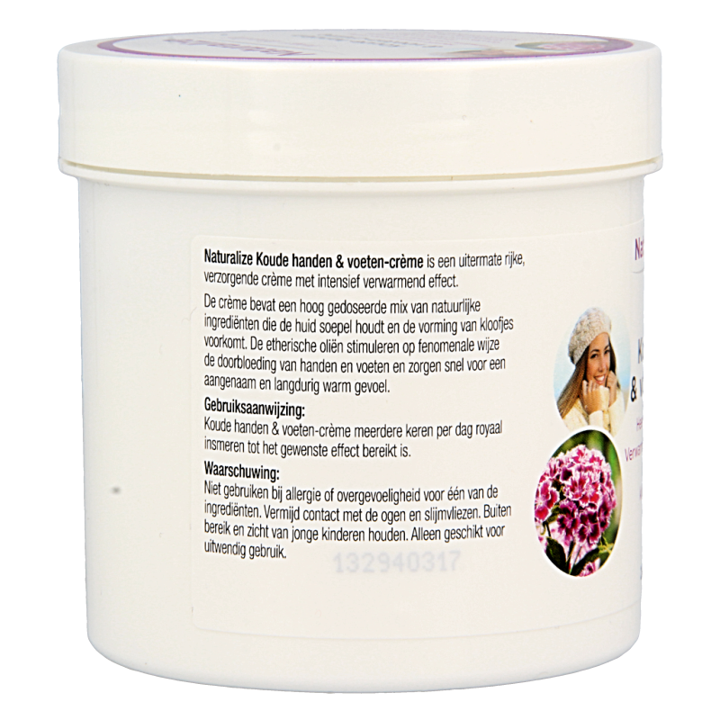 Naturalize koude handen en voeten crème in 250ml tube, lichaamsverzorging for soothing and warming skin.