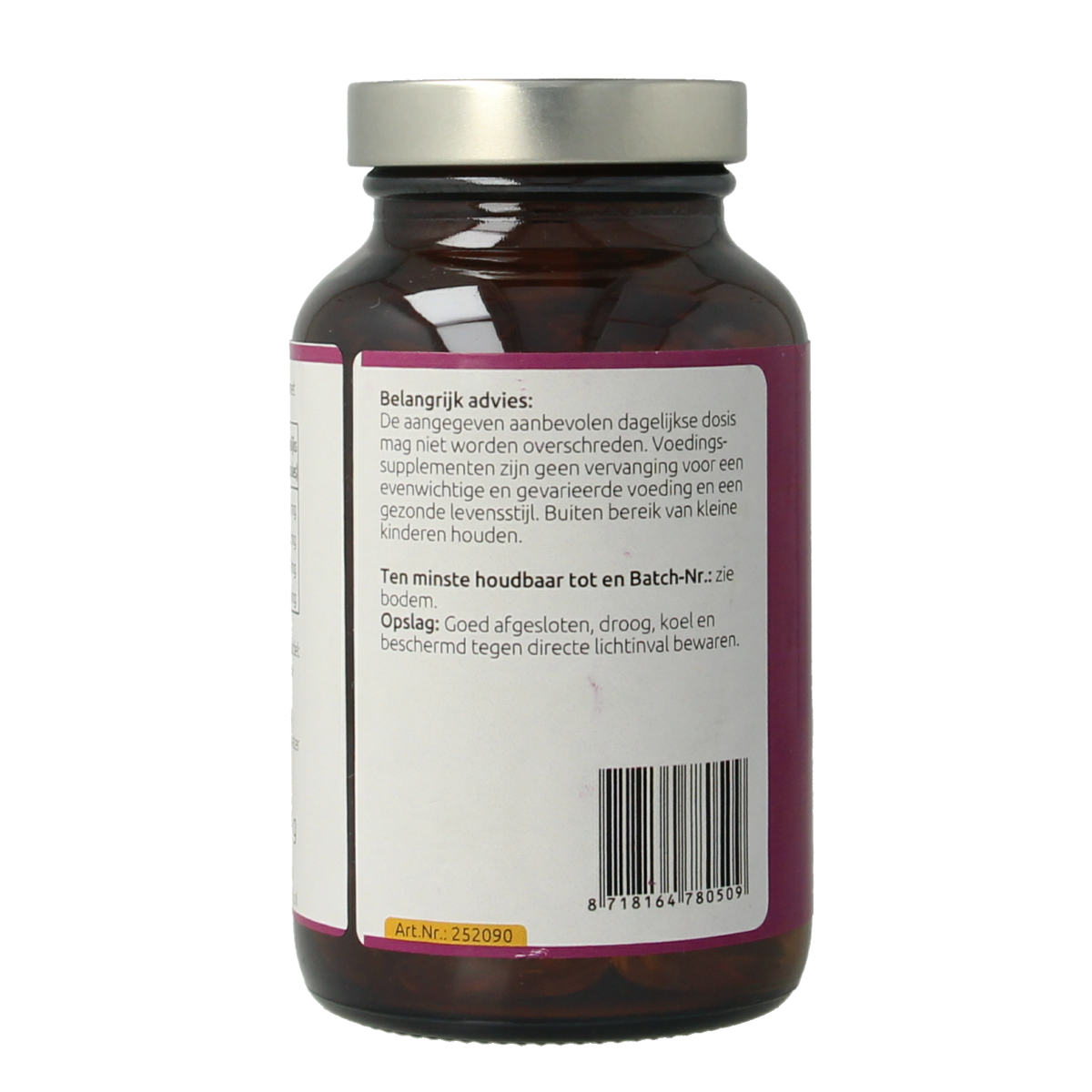 Hanoju Omega 3 visolie capsules, supplement for healthy fats, in a clear bottle with 90 softgel capsules visible.
