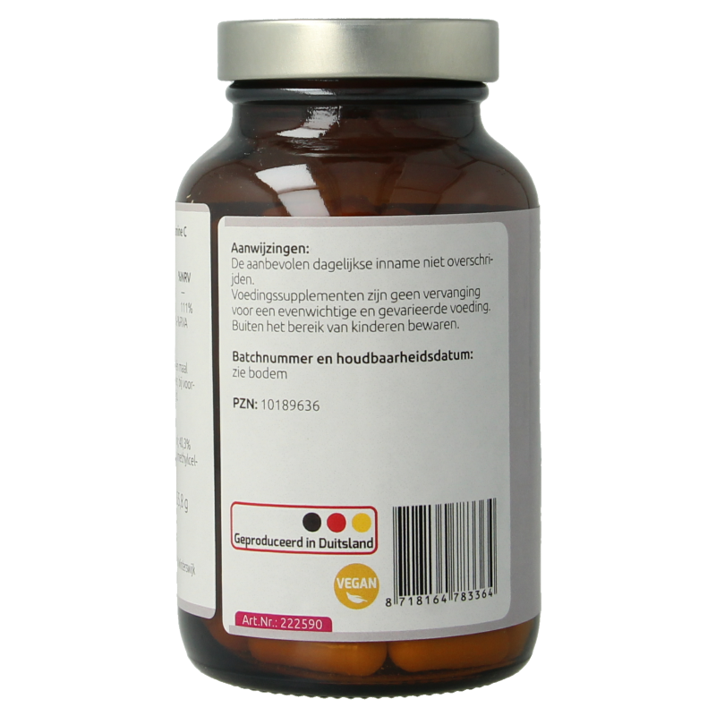 Hanoju Coenzyme Q10 250mg and Vitamin C 250mg capsules in a bottle, dietary supplement for energy and immune support