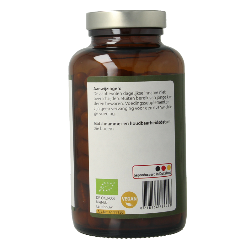 Hanoju Reishi paddenstoelen bio vegetarische capsules in een doos, kruidensupplement met natuurlijke paddenstoelenextracten
