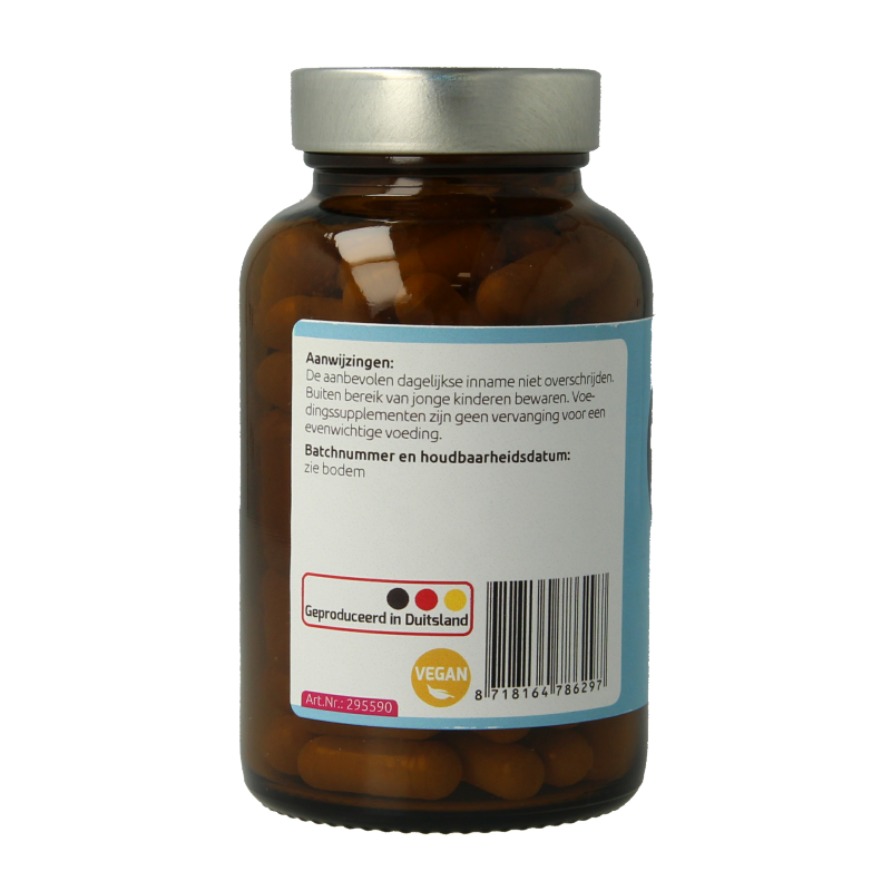 Hanoju Artisjok and mariadistel herbal capsules, 200mg each, in a bottle, part of herbal supplement collection.