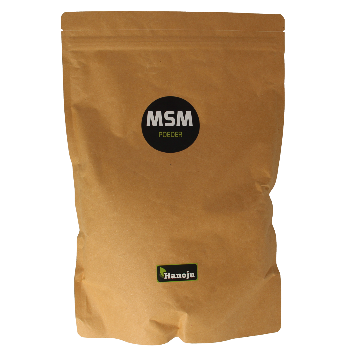 Hanoju MSM powder in a 1kg container, a herbal supplement from the kruidenpreparaten category.