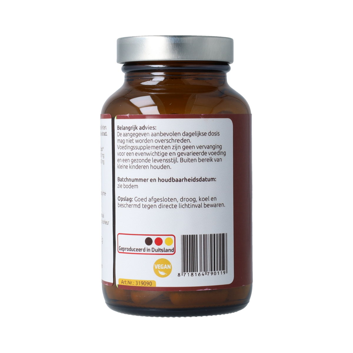 Hanoju Zegepalm and brandnetel extract capsules, herbal supplement in a bottle with 90 capsules, natural herbal remedy packaging