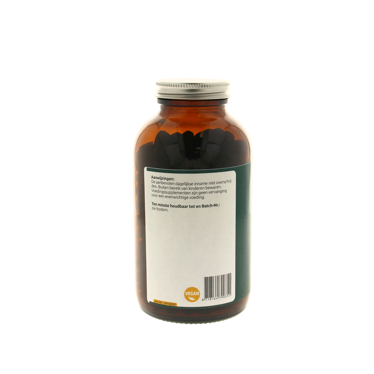 Hanoju Spirulina Hawaiiaans 500mg herbal supplement tablets in a bottle, natural green spirulina tablets for health support