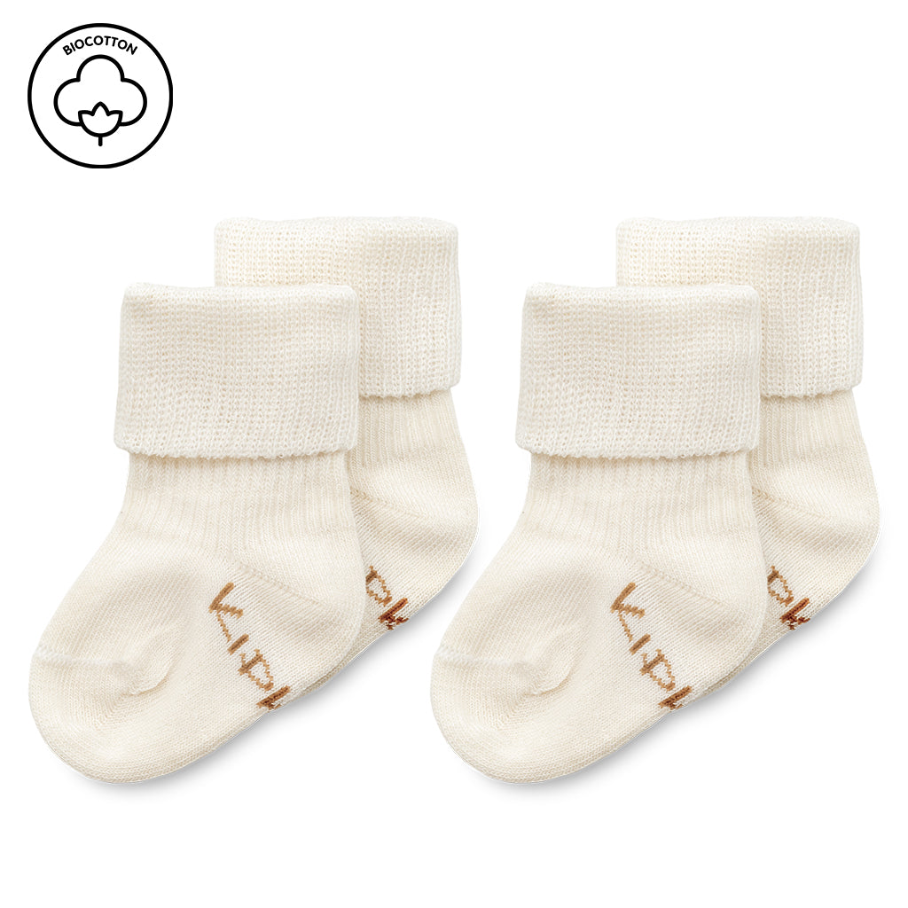 KipKep Blijf baby sokjes voor newborn en prematuur, offwhite/wit, zachte sokken voor kleine baby's, 1 paar