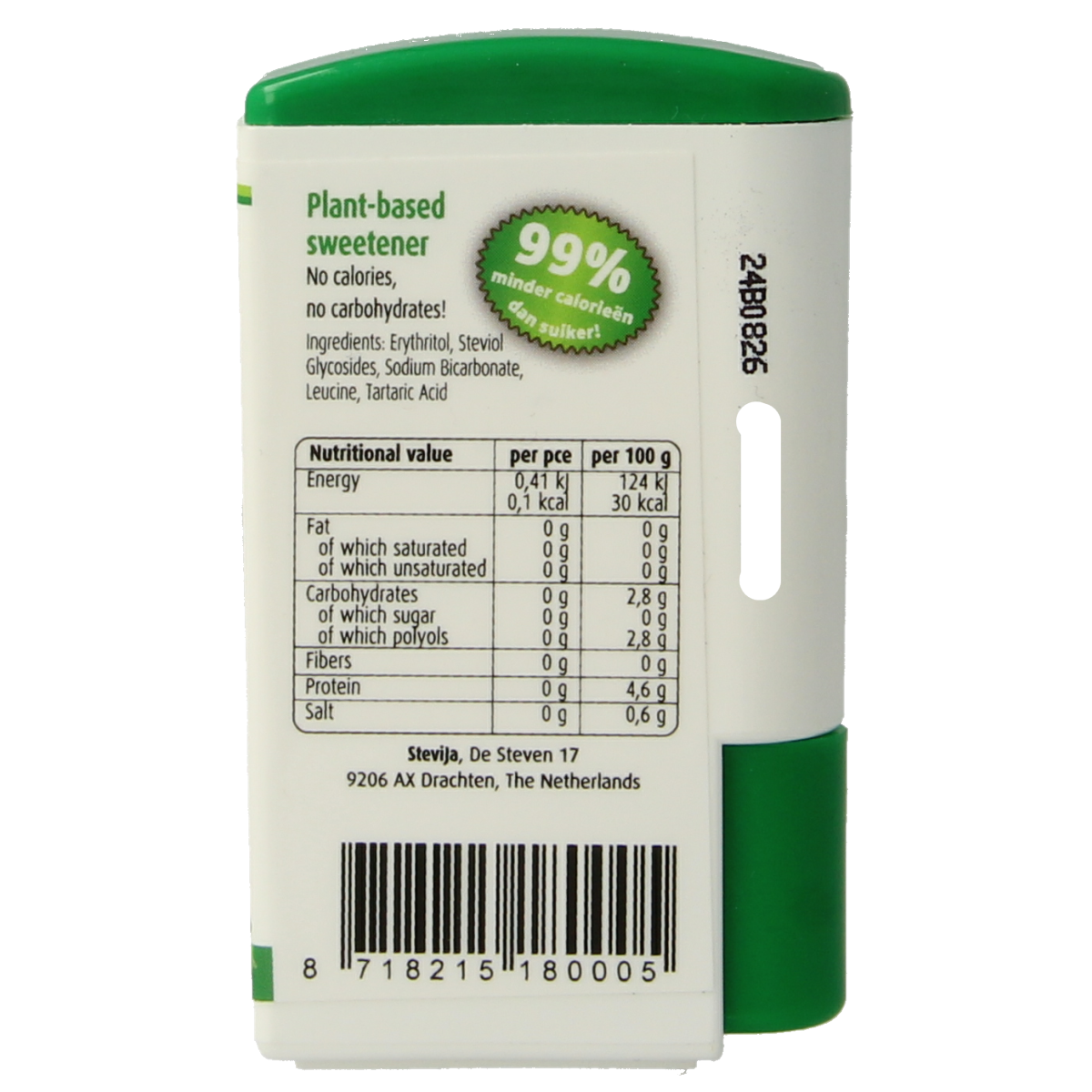 Pack of 300 SteviJa Stevia sweetener tablets, natural sugar substitute from SteviJa, displayed in a clear container.