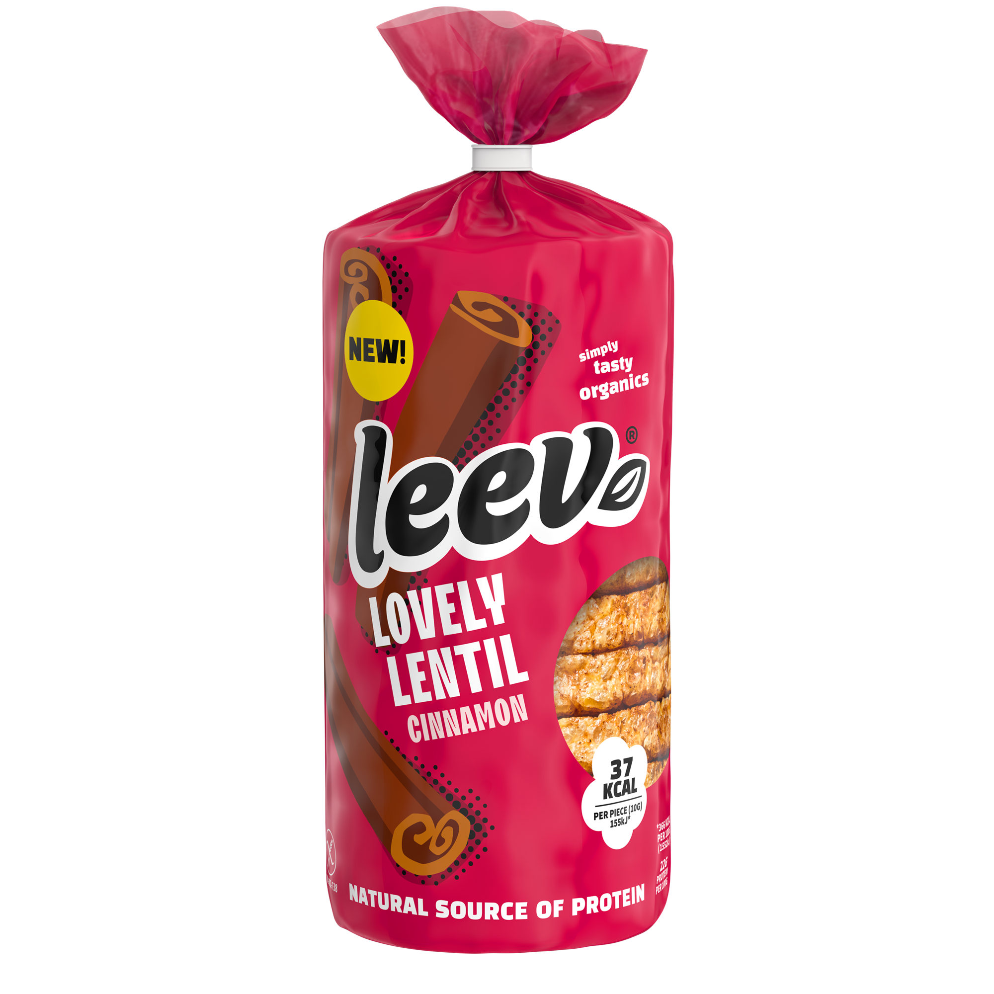 Leev Lovely kaneel bio wafels, 130g, Belgian-style cinnamon cookies with crispy texture and natural ingredients.