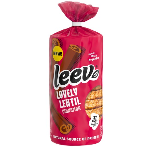 Leev Lovely kaneel bio wafels, 130g, Belgian-style cinnamon cookies with crispy texture and natural ingredients.