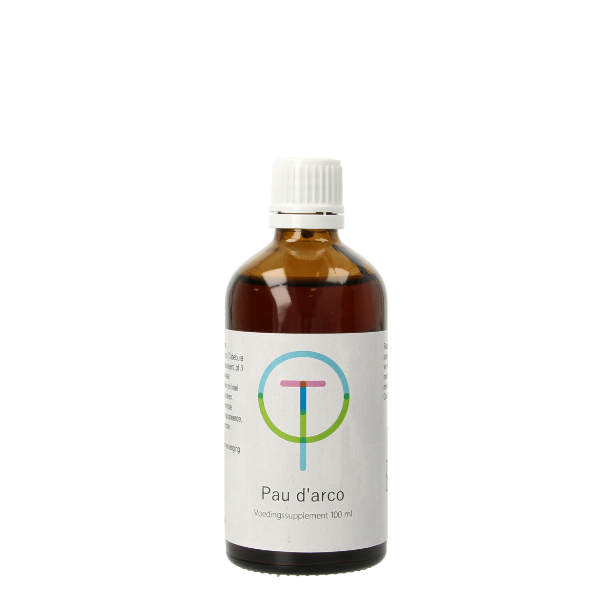 Therapeutenwinkel Pau d'arco herbal extract in a 100ml bottle, natural herbal preparation with label showing brand and product info.
