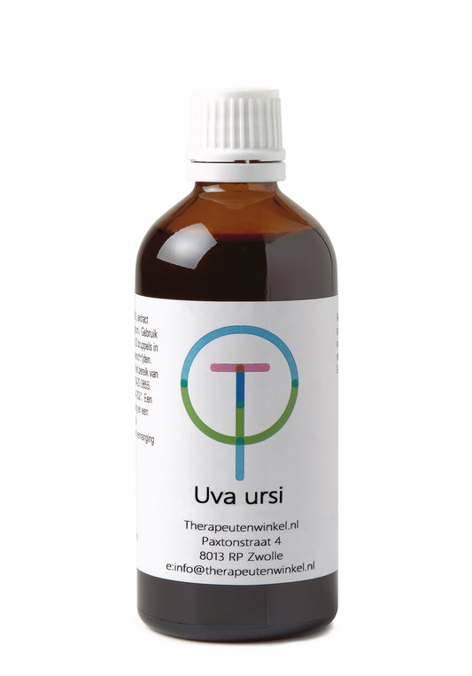 Therapeutenwinkel Uva Ursi beredruif tinctuur in 100ml bottle, herbal remedy for urinary health, displayed in the image.