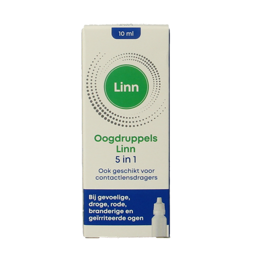 Linn Oogdruppels 5-1 Euphrasia eye drops in a 10ml bottle for eye care, shown in the product image.