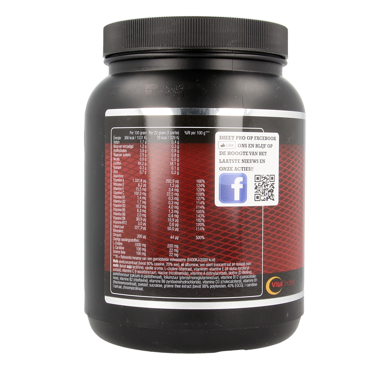 Vanille Kruidenpreparaat from Dieet Pro, 500g container, showcasing the vanilla-flavored dietary supplement.
