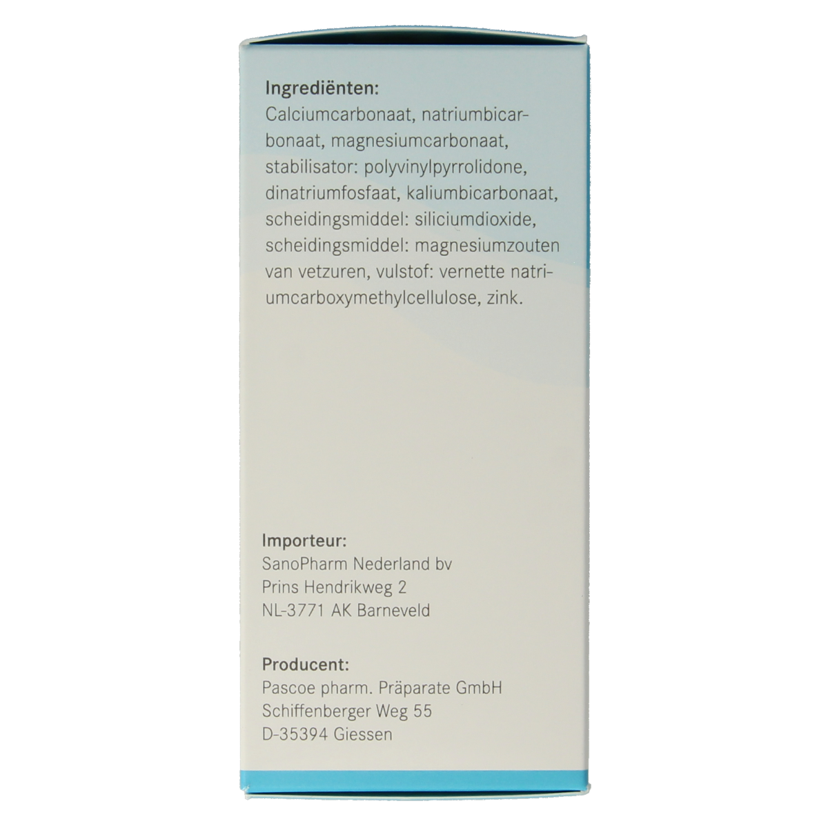 Pascoe Basentabs mineral supplement bottle with 100 tablets, showing the label and packaging for multi-mineral support.
