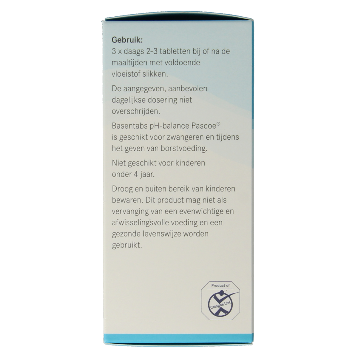 Pascoe Basentabs mineral multivitamin tablets in a bottle, showing the packaging and tablets inside.