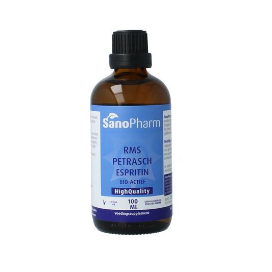 Petrasch Espritin herbal preparation in 100ml bottle, featuring natural ingredients for wellness and herbal remedy use.