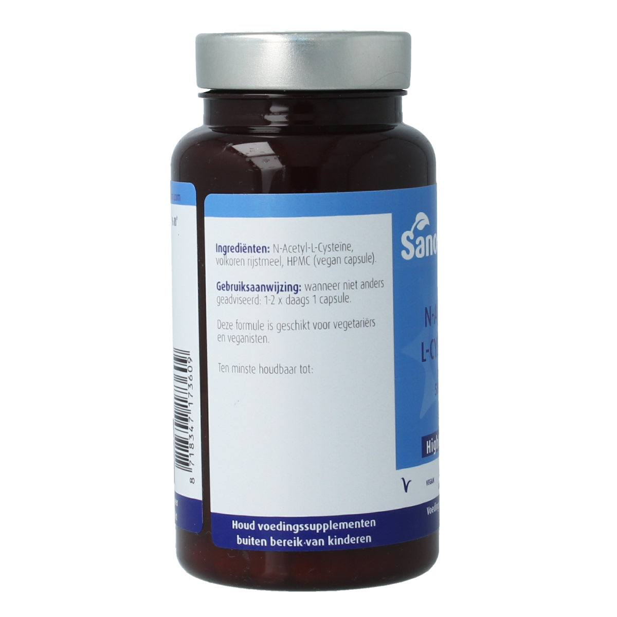 SanoPharm N-Acetyl L-Cysteine NAC amino acid capsules, high quality supplement, 60 capsules in bottle.