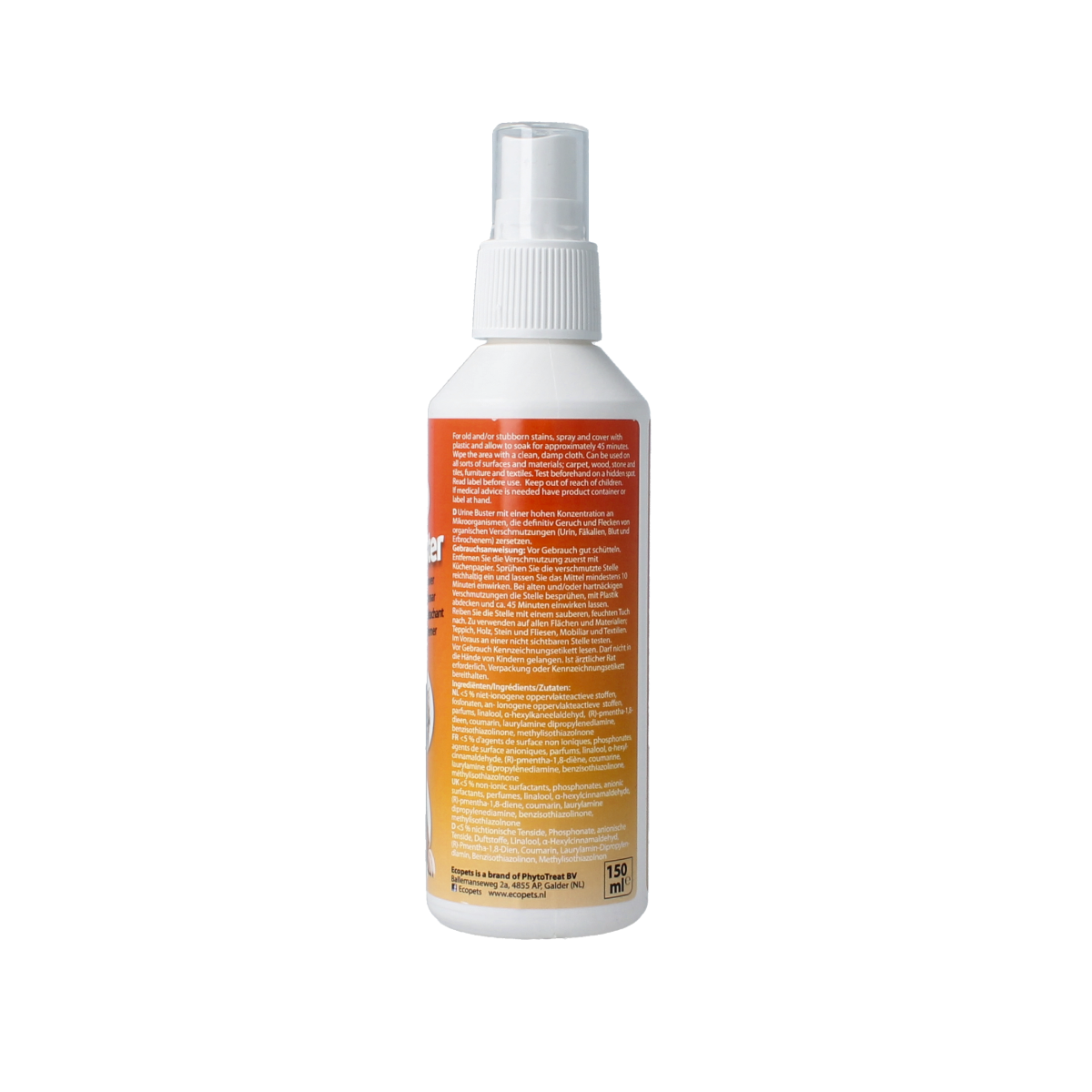 Ecopets Urinebuster lavendel cleaning spray in 150ml bottle, eco-friendly pet stain and odor remover with lavender scent