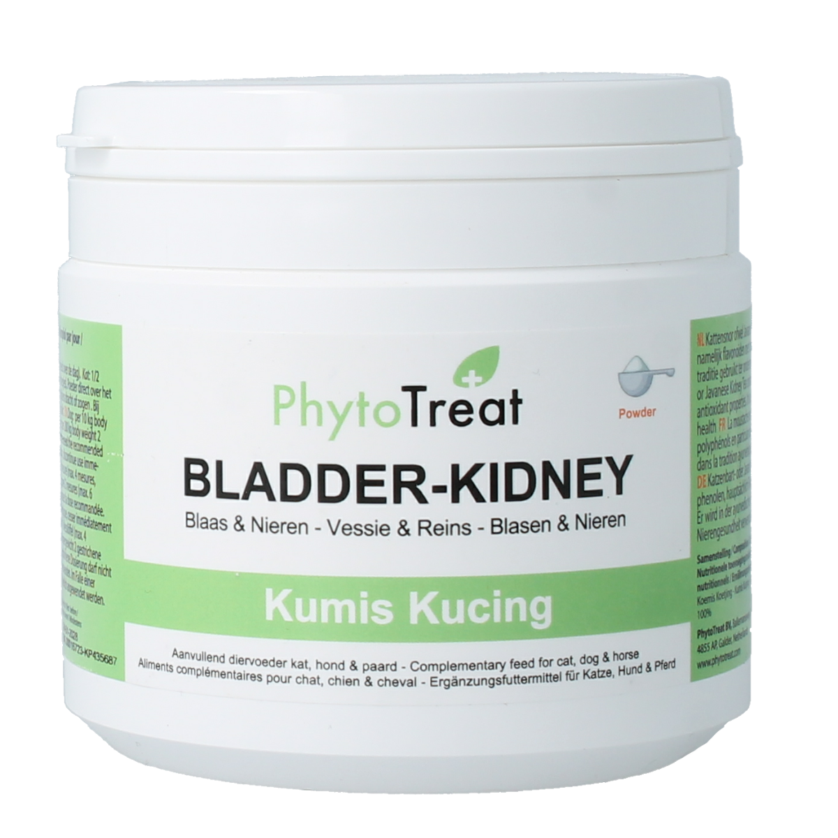 PhytoTreat Bladder kidney niergruisformule herbal supplement in a 150g package, featuring natural plant ingredients for urinary health.