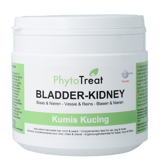 PhytoTreat Bladder kidney niergruisformule herbal supplement in a 150g package, featuring natural plant ingredients for urinary health.