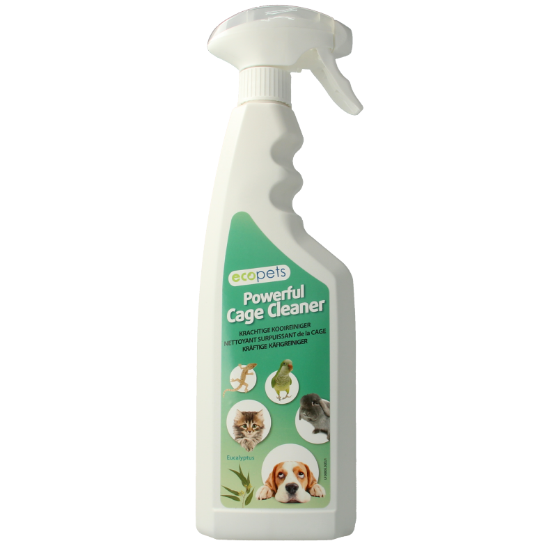 Ecopets krachtigere kooireiniger RTU in 750ml spray bottle, cleaning product for pet cages and enclosures