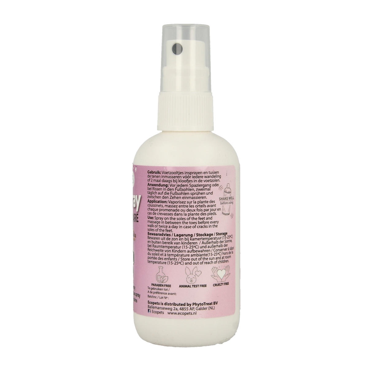Ecopets Paw Spray 100ml for pet care, featuring a spray bottle with the Ecopets branding and a focus on paw treatment.